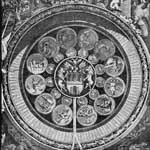 Rytina Kandler. Asi nejstarší známá podoba kalendářní desky. 1659